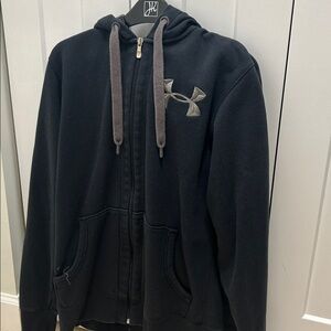 Under Armour Black Zip-Up Hoodie with Gray Accents